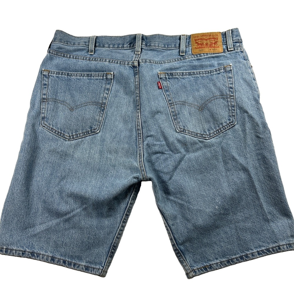 Levi's 405 Standard Jean Shorts Mens 40 Blue size large Wash Red Tab